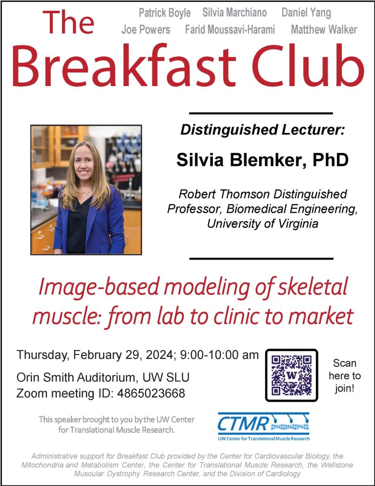 Join us tomorrow (Feb 29th) for a seminar by Dr. Silvia Blemker, Univ of Virginia