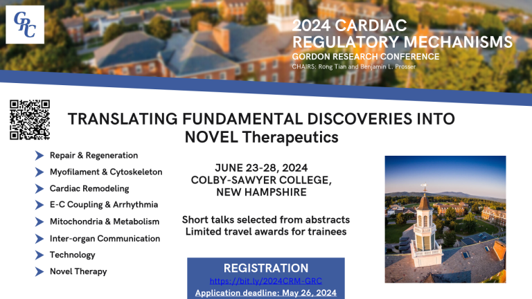 The CTMR is a Proud Sponsor of the 2024 Cardiac Regulatory Mechanisms Gordon Research Conference