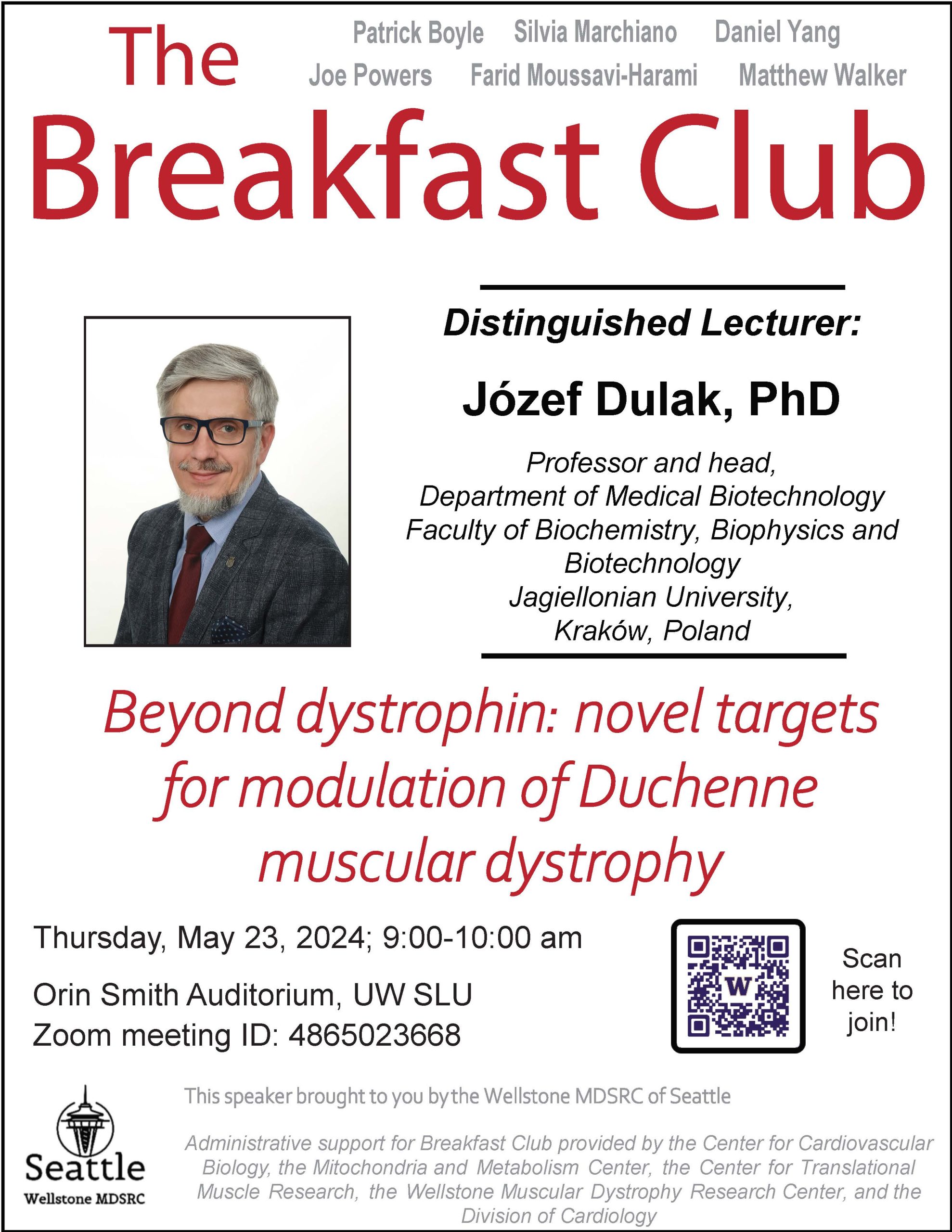 Muscular Dystrophy Seminar Tomorrow- 5/23